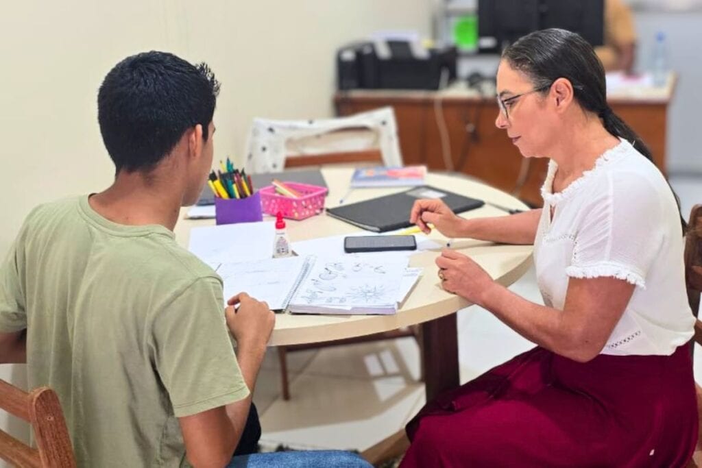 Na estreia da Sala de Recursos e Atendimento Educacional Especializado e Psicológico foram realizados os primeiros atendimentos aos estudantes. Foto: Ascom/Ieptec