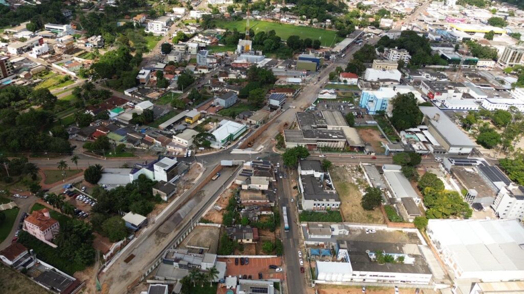 Imagem aérea do cruzamento das Avenida Ceará e Getúlio Vargas, onde foram realizadas as obras de construção do viaduto do Complexo Viário. Foto: Zeh Luiz/Secom