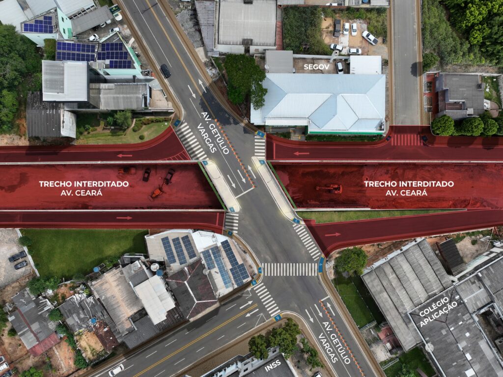 Imagem simula fluxo de veículos depois da entrega da primeira etapa. Ilustração: Marcos Haluen