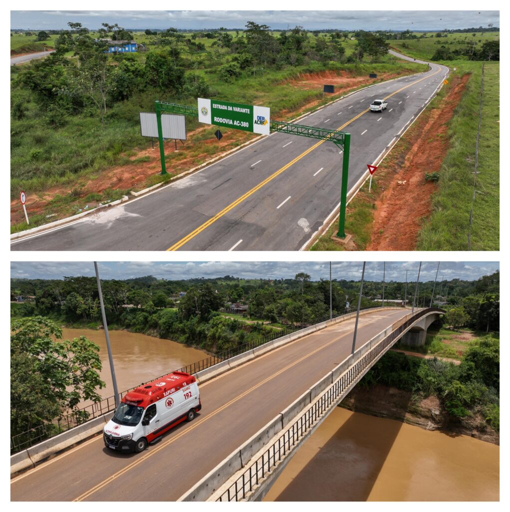 Duas obras mais importantes de Xapuri revolucionaram a mobilidade no município. Foto: Pedro Devani/Secom