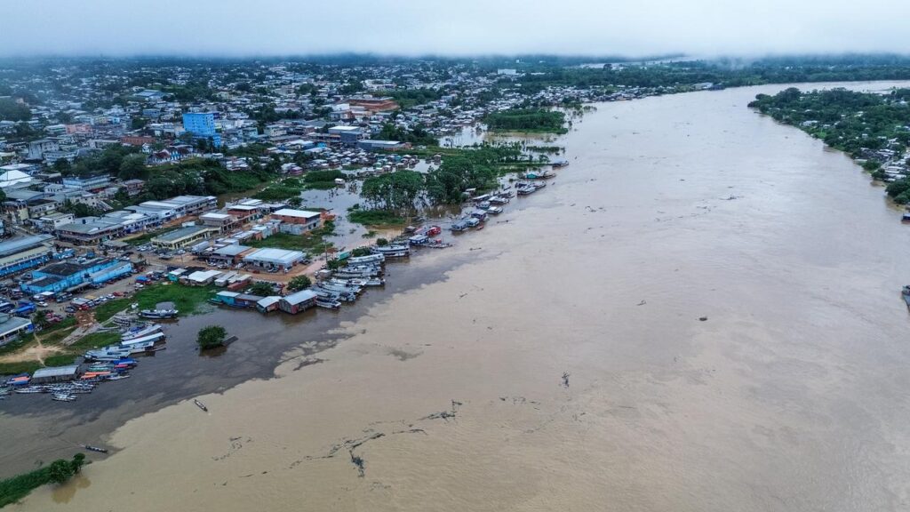 Rio Juruá atinge o nível de 13,85 metros, nesta quarta-feira, 1º. Foto: Diego Silva/Secom